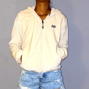 New Balance hooded fur zipper jacket.